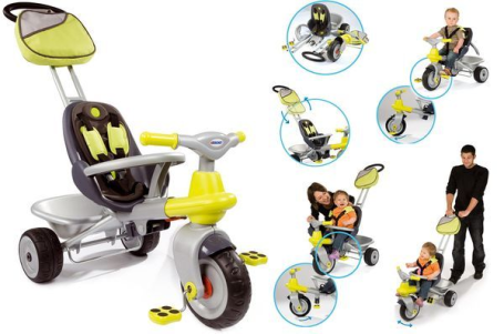 Трехколесный велосипед с сумкой, Smoby