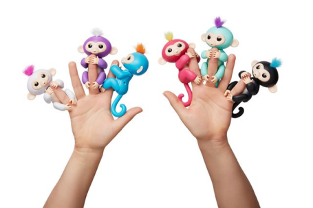 Интерактивная обезьянка Борис (синяя),Fingerlings Happy monkey, 12 см